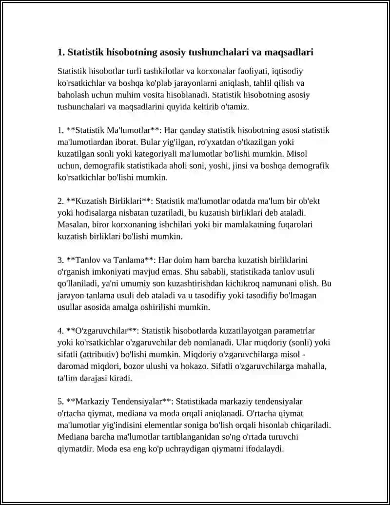 STATISTIK HISOBOT, REGISTR VA MAXSUS TASHKIL ETILADIGAN STATISTIK KUZATISHLAR 3