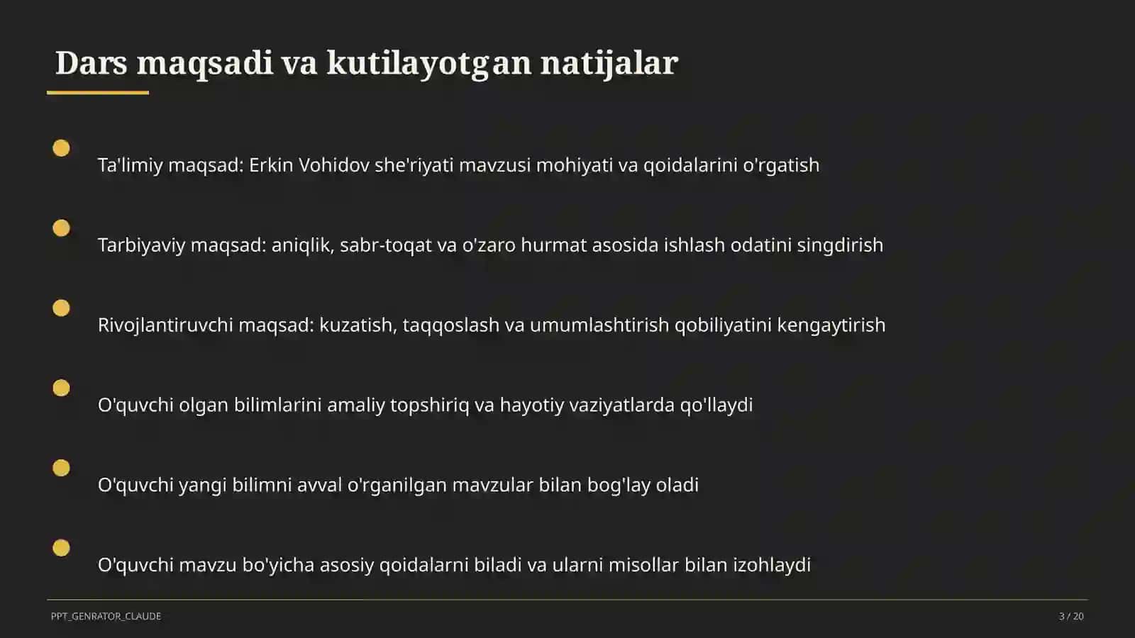 Erkin Vohidov she'riyati (8-sinf) 3