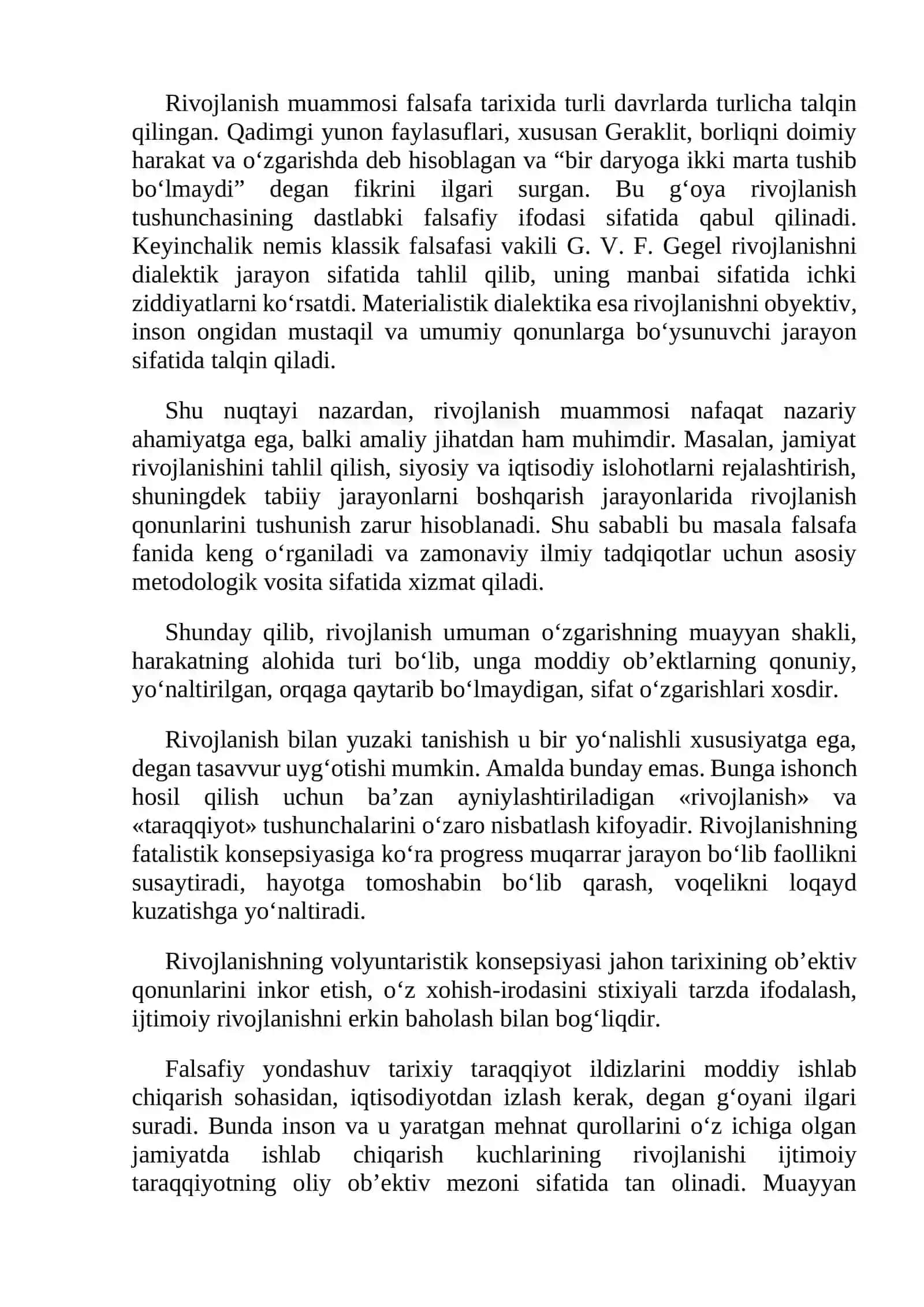 Rivojlanishning umumiy qonunlari va kategoriyalari 3