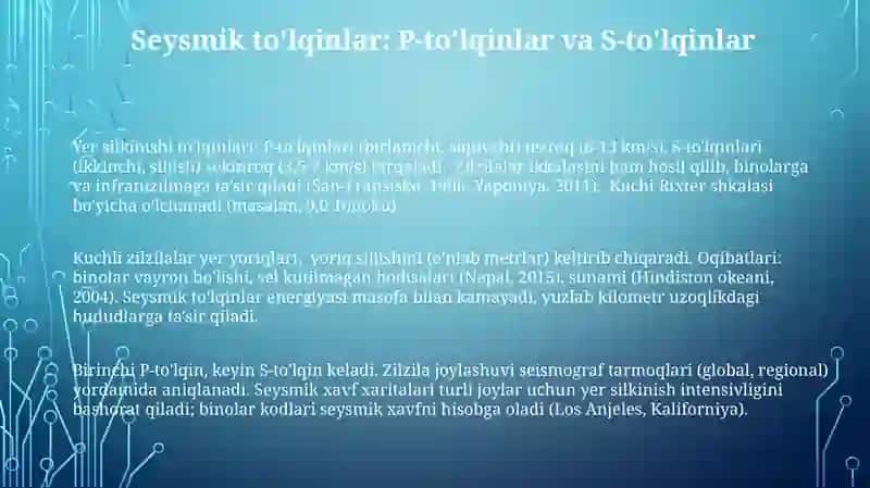 Yer silkinishi to'lqinlari 3