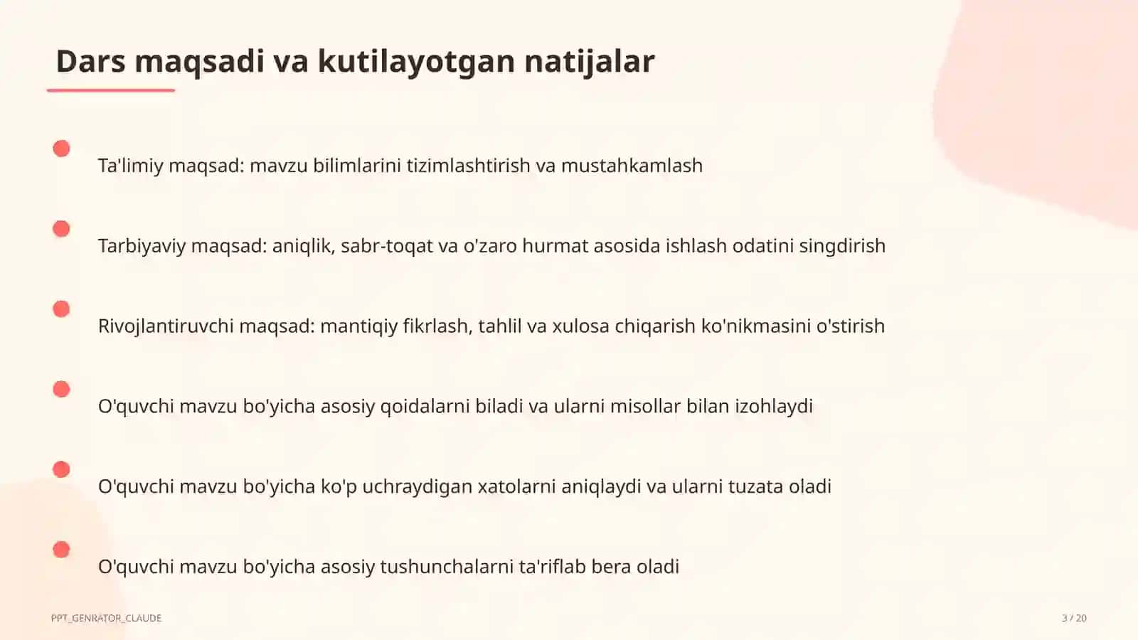 Kombinatorika: o'rin almashtirish, guruhlash (9-sinf) 3