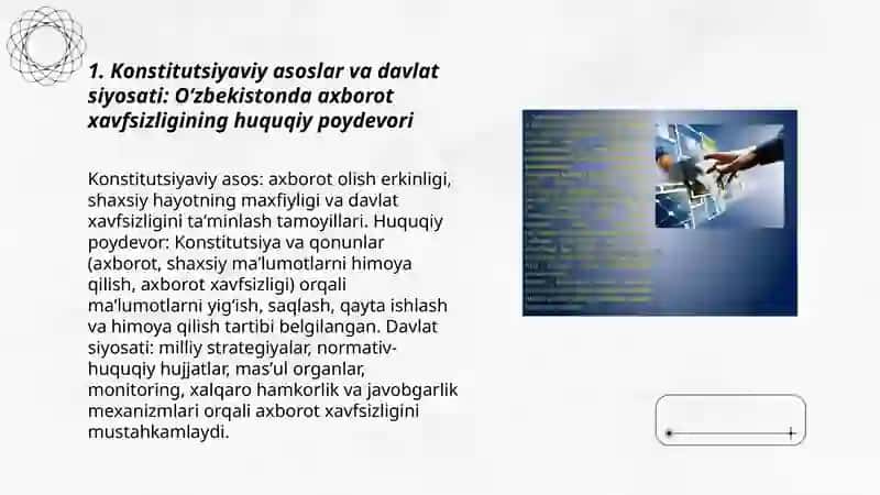 Oʻzbekistonda axborot xavfsizligining ma'naviy va huquqiy asoslari 3