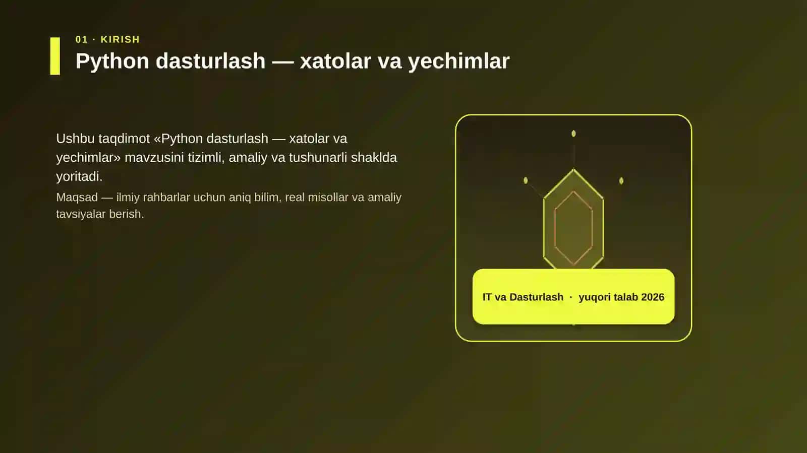 Python dasturlash — xatolar va yechimlar 3