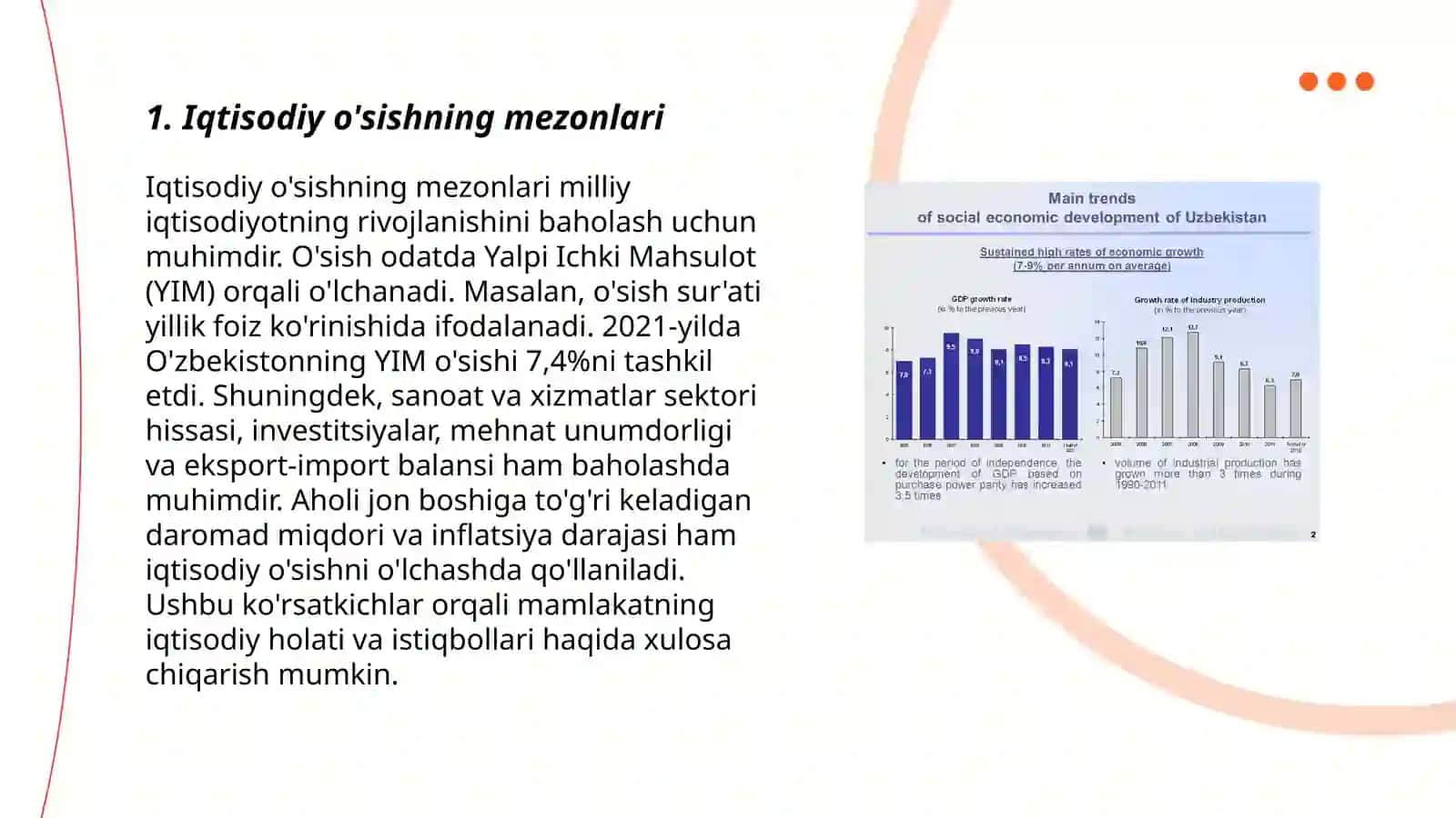 Iqtisodiy o'sishning mezonlari 3