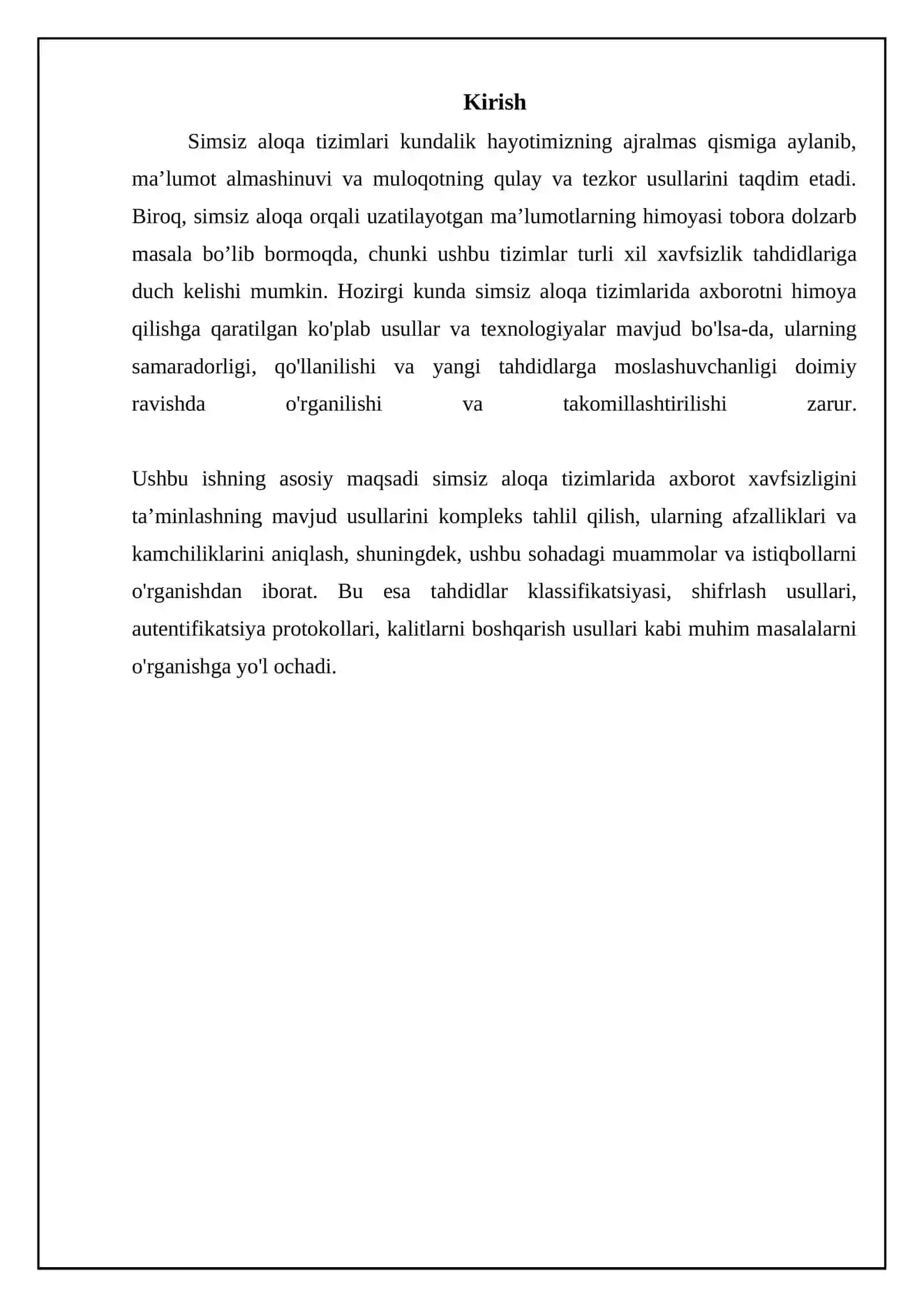 Simsiz aloqa tizimlarida axborotni himoyalash vositalari 3