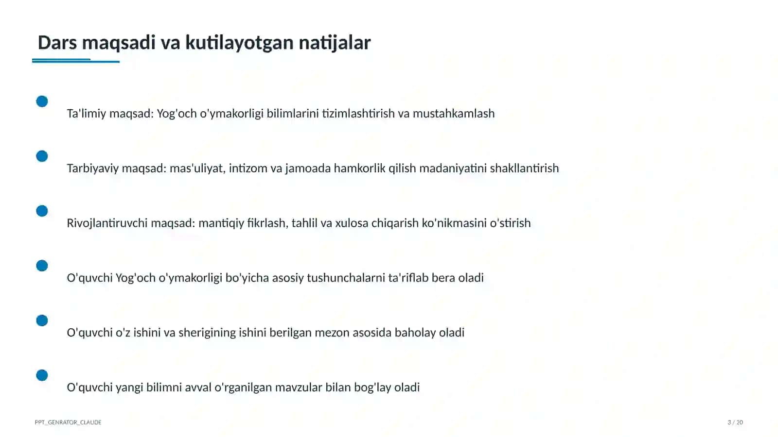 Yog'och o'ymakorligi (7-sinf) 3