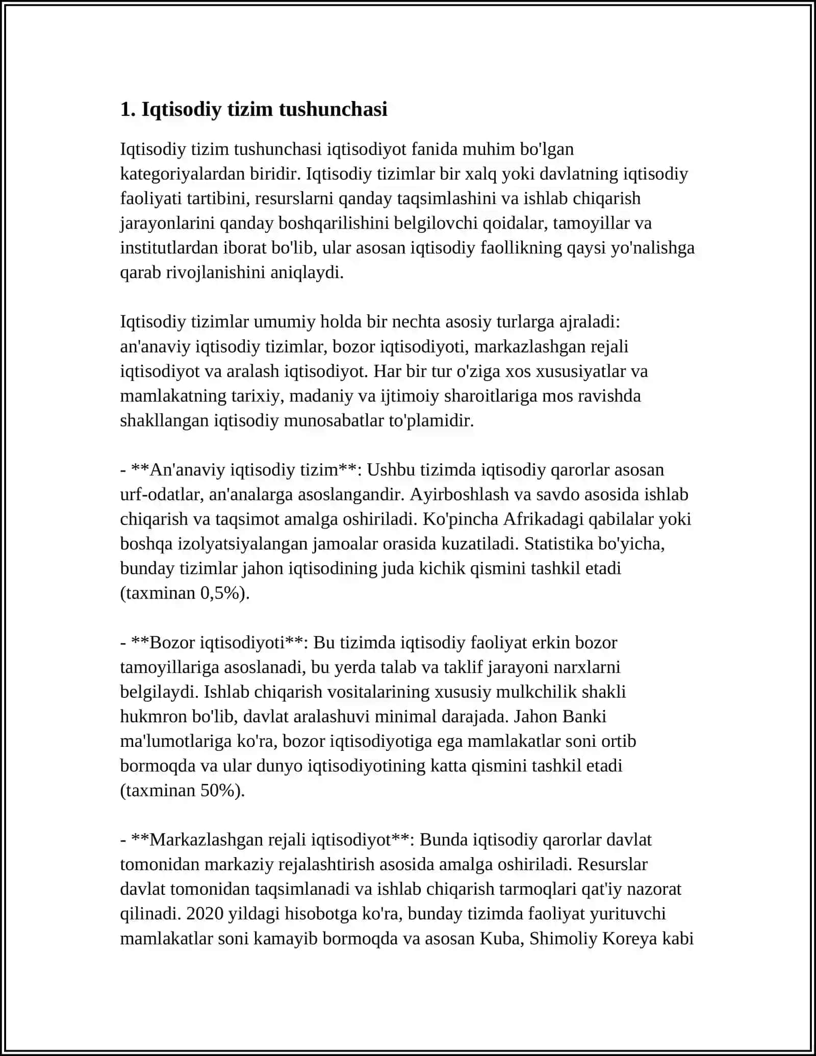 IQTISODIY TIZIM TUSHUNCHASI VA MODELL 3