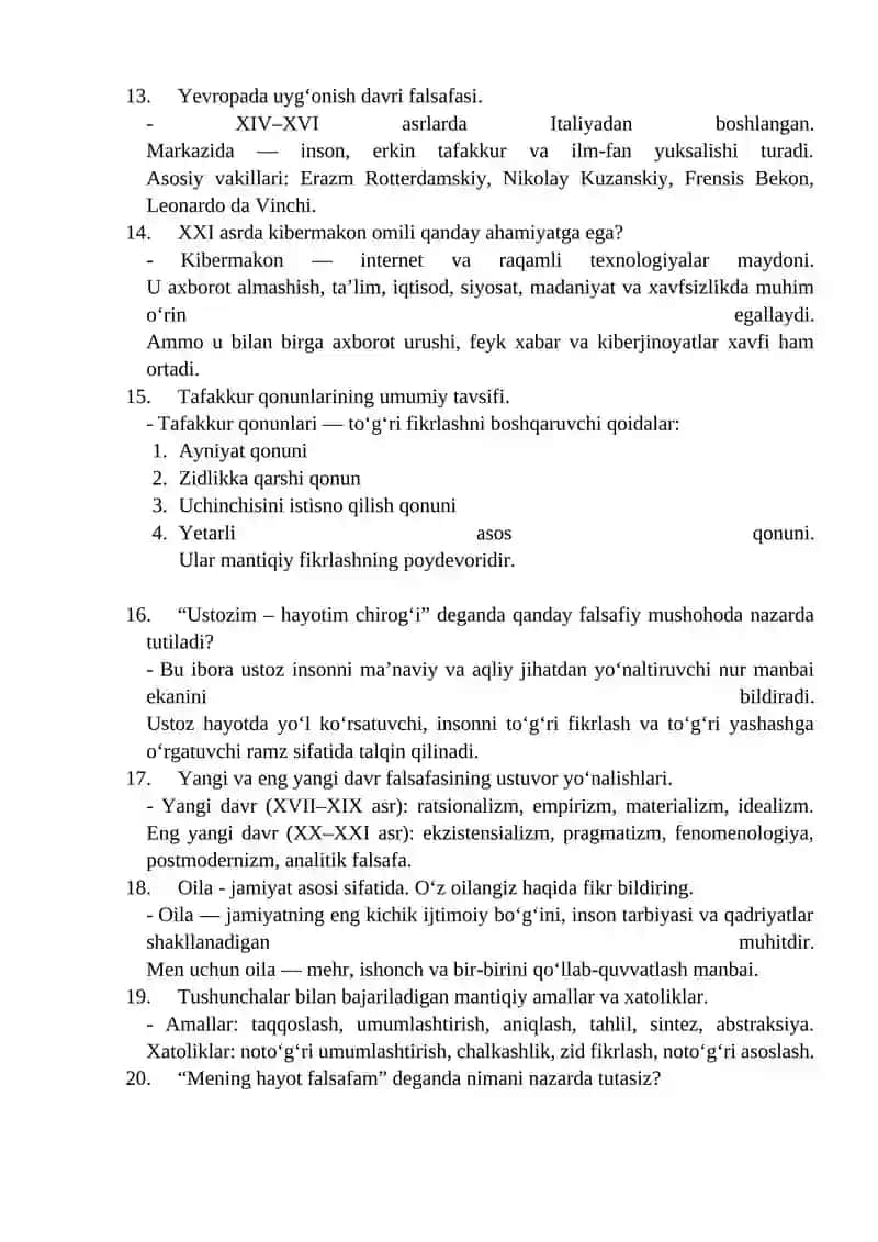 Falsafa fanining predmeti, funksiyalari 3