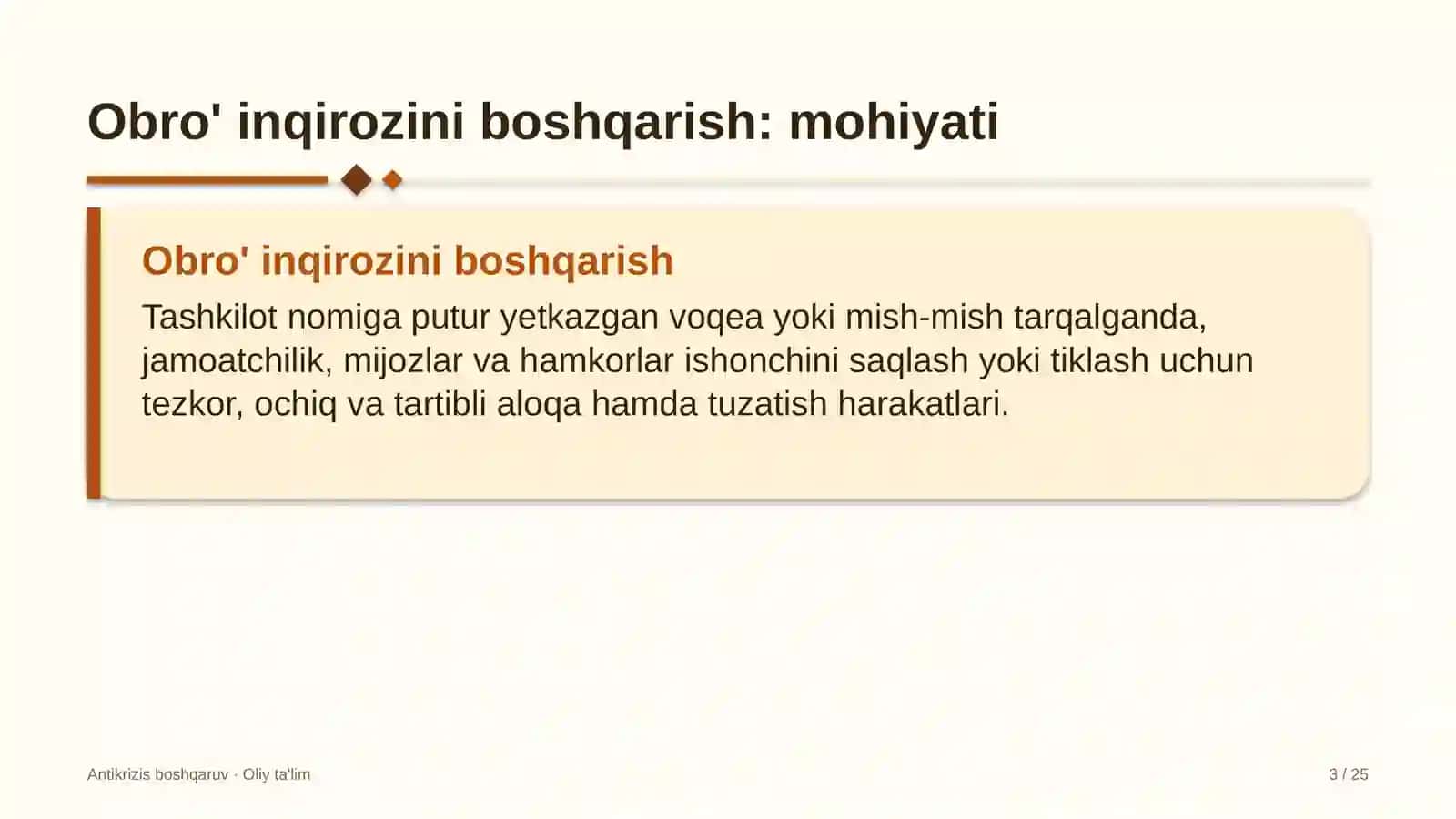 Ko'chatchilik xo'jaliklarida obro' inqirozini boshqarish 3
