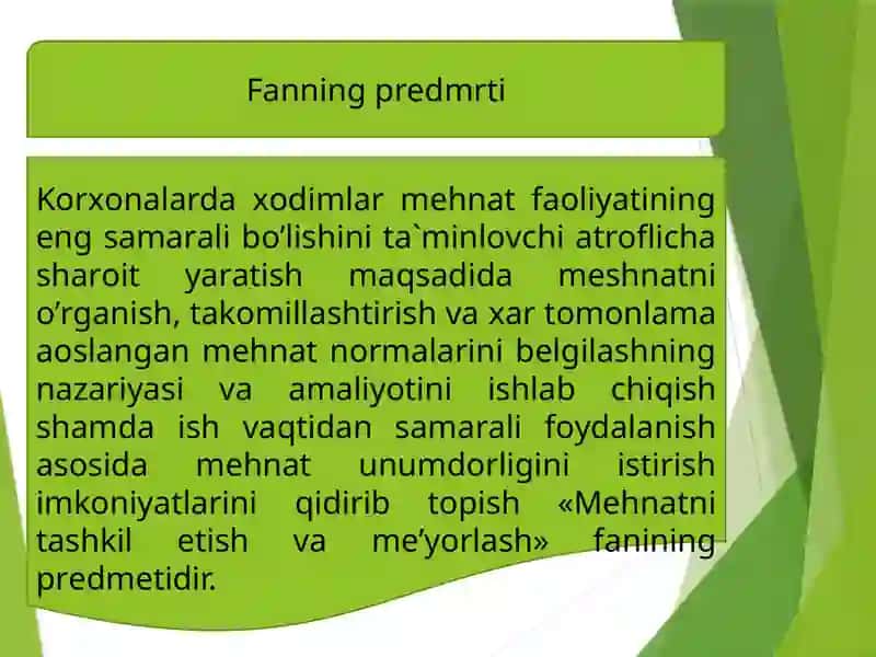 Mehnatni tashkil etish va me'yorlash 3