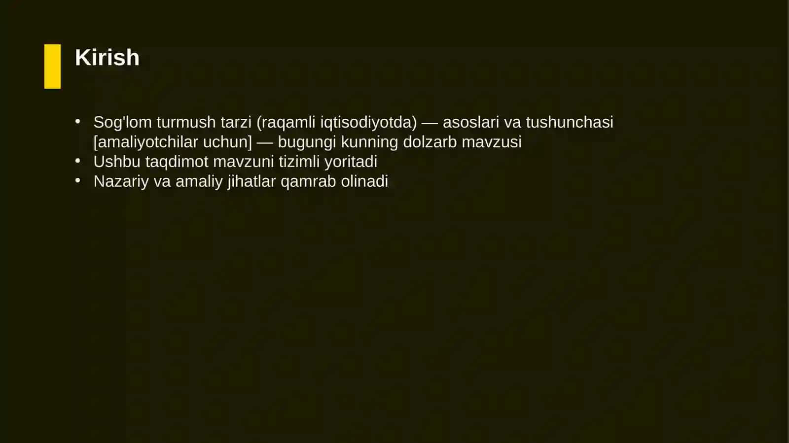 Sog'lom turmush tarzi (raqamli iqtisodiyotda) — asoslari va tushunchasi [amaliyotchilar uchun] 3