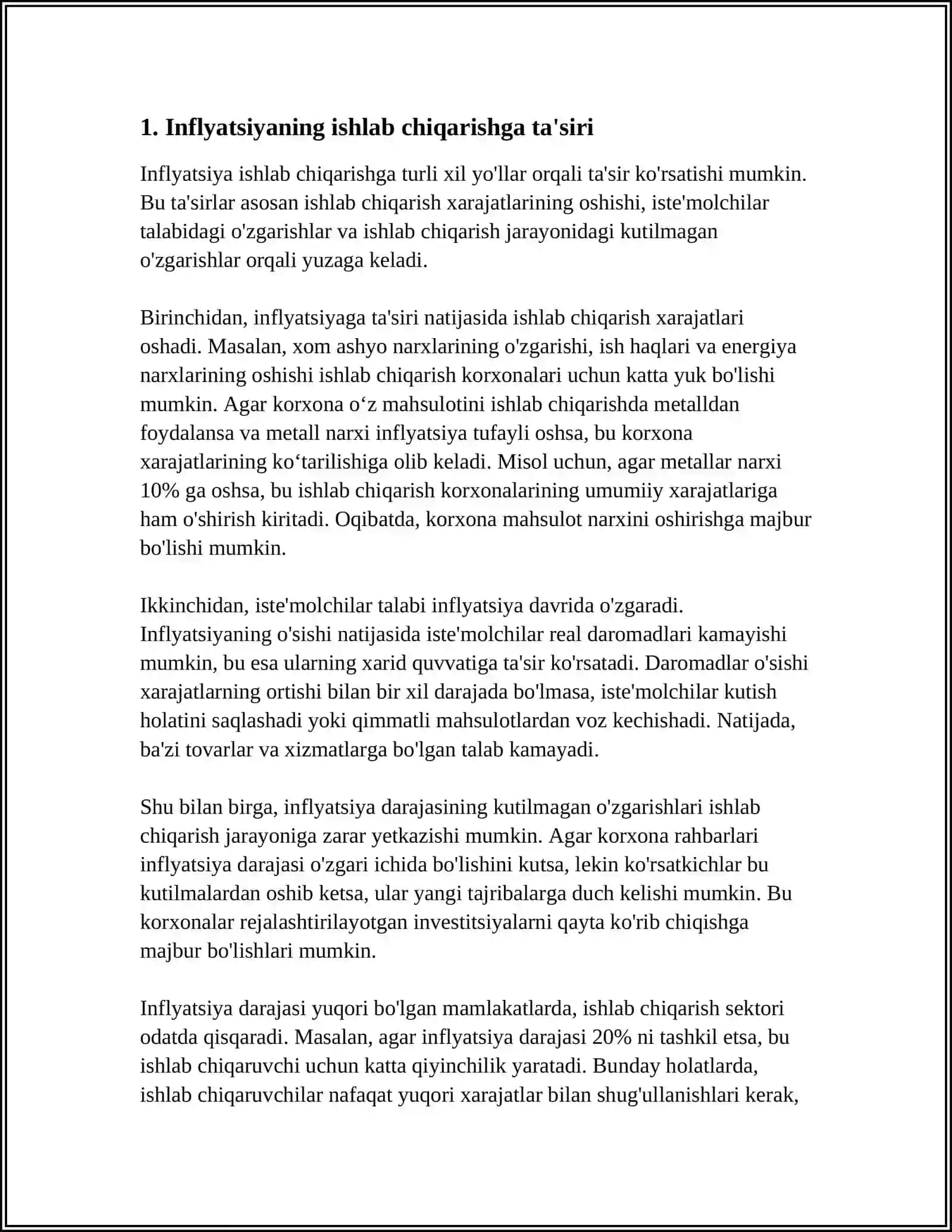 INFLYATSIYANING IJTIMOIY-IQTISODIY OQIBATLARI. INFLYATSIYAGA QARSHI SIYOSAT 3