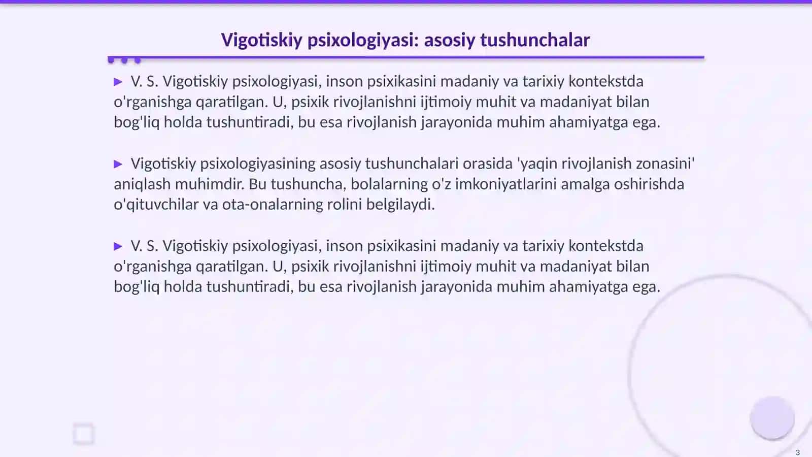 Psixik rivojlanishni tushunishning madaniy tarixiy konsepsiyasi. V. S Vigotiskiy va uning maktabi 3