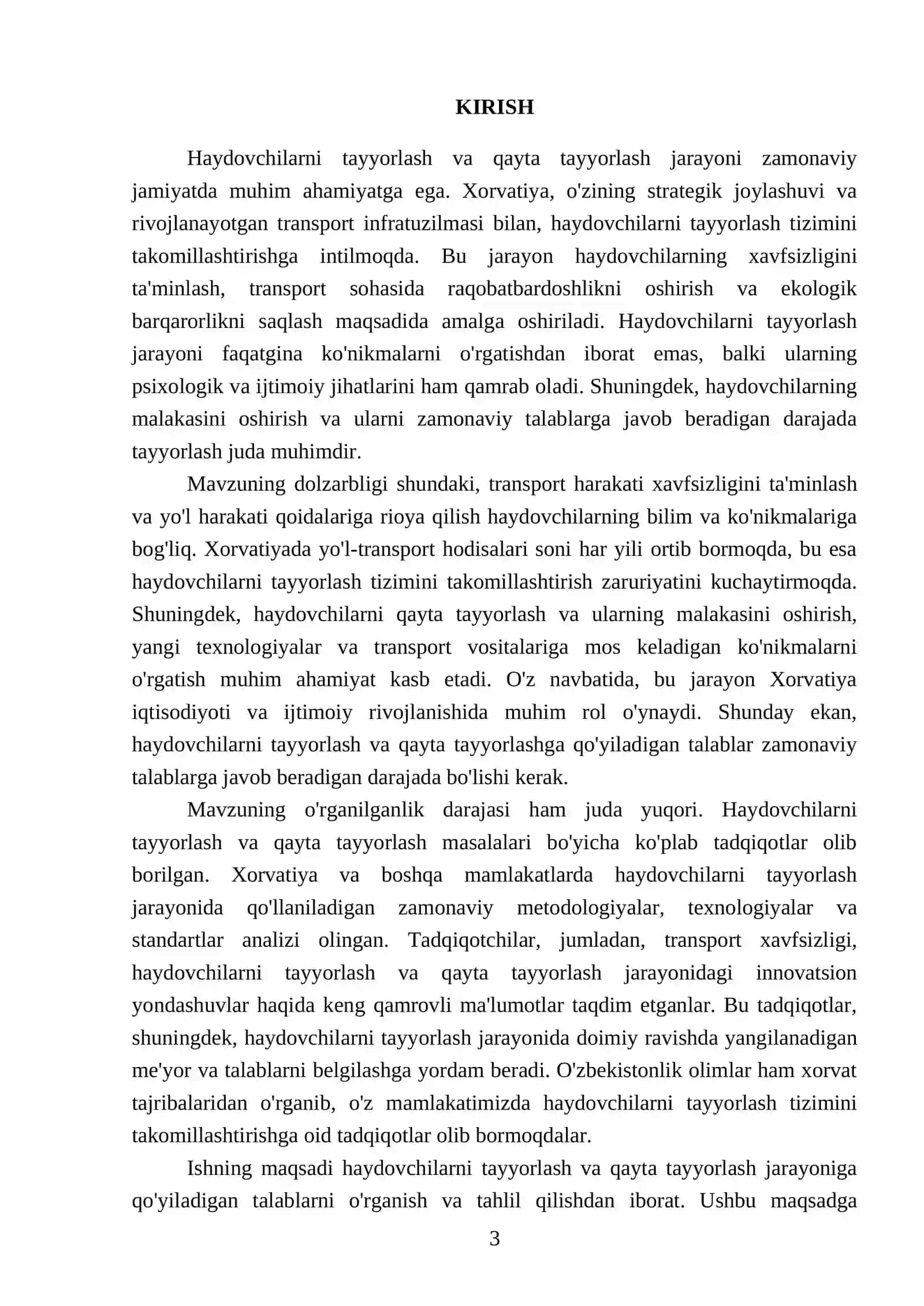 Xorvatiyada Haydovchilarni tayyorlash va qayta tayyorlashga qo'yiladigan talablar 3