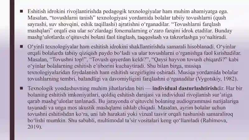 Eshitish  idrokini   rivojlantirish texnologiyasi   ta'limining tamoyillari. 3