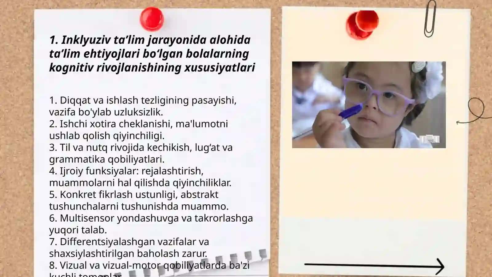 Inklyuziv taʼlim jarayonida alohida taʼlim ehtiyojlari boʻlgan bolalarning kognitiv rivojlanishining xususiyatlari 3