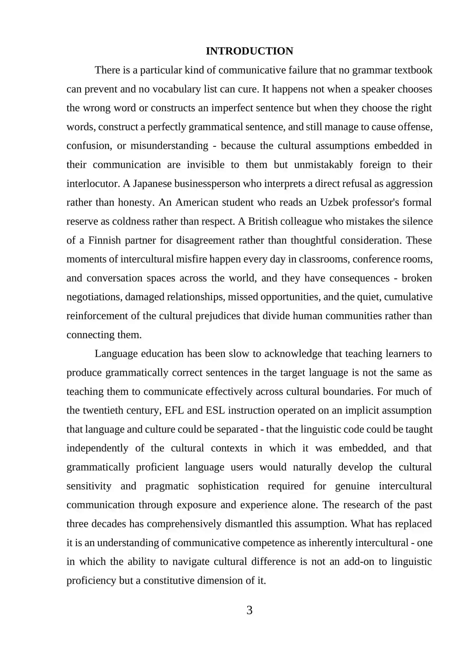TEACHING INTERCULTURAL COMMUNICATION 3