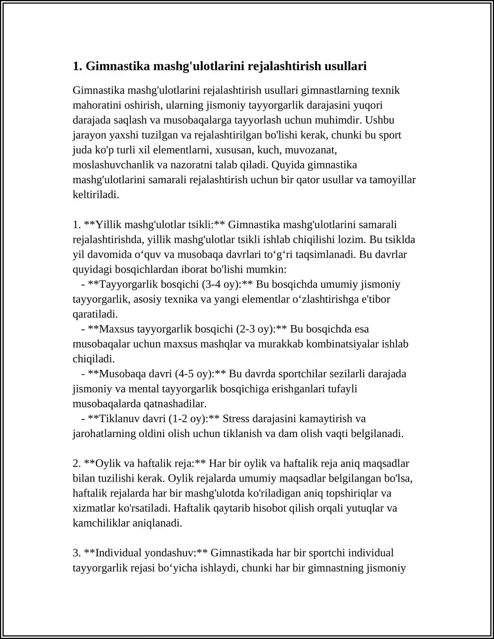 TAʼLIM MUASSASALARIDA GIMNASTIKANI ÔTKAZISH USULLARI 3