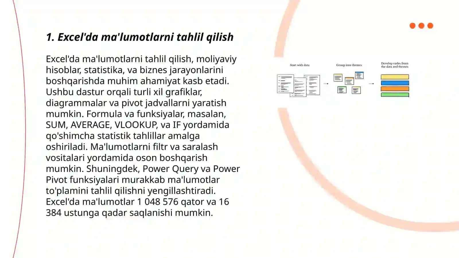 Excel'da ma'lumotlarni tahlil qilish 3