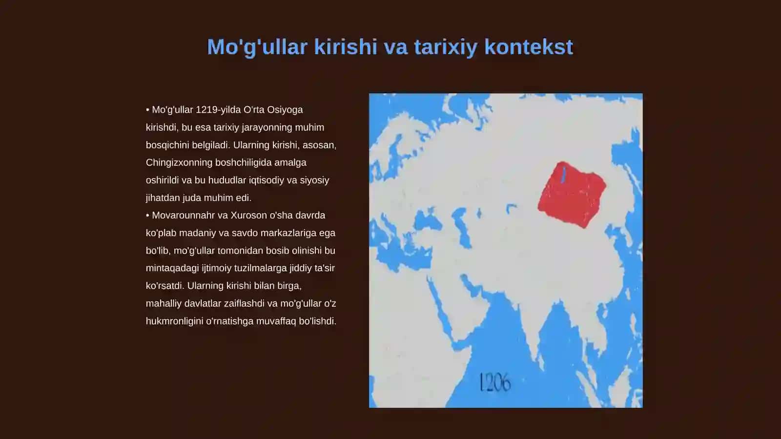 Movarounnahr va Xurosonning moʻgʻullar tomonidan bosib olinishi 3