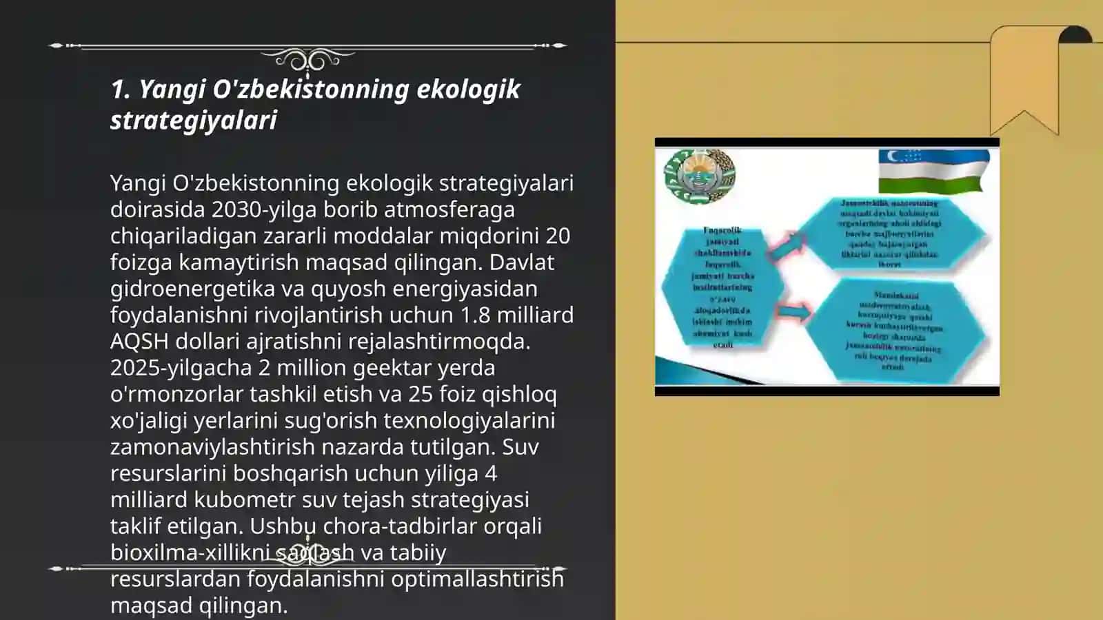 Yangi O'zbekiston Respublikasining ekologik va ijtimoiy rivojlanish dasturlari 3