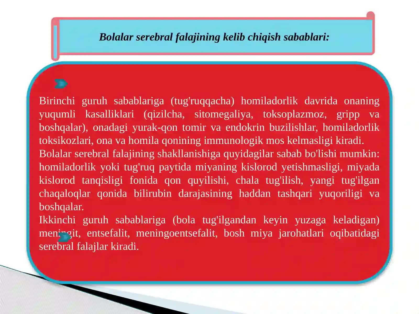 Bolalar serebral falaji (BSF) sabablari va davolash 3