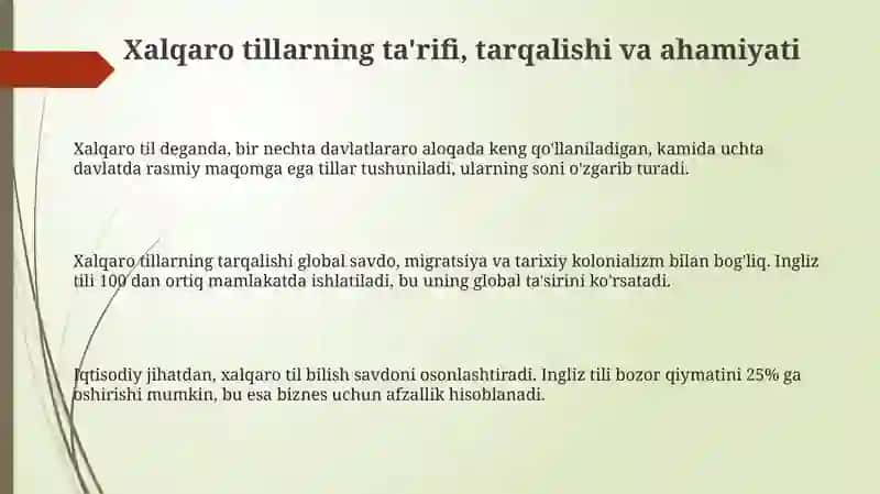 Xalqaro tillar 3