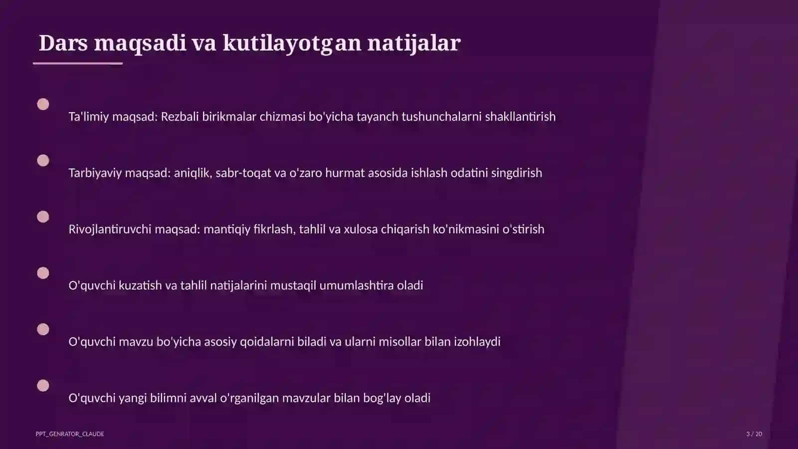 Rezbali birikmalar chizmasi (9-sinf) 3