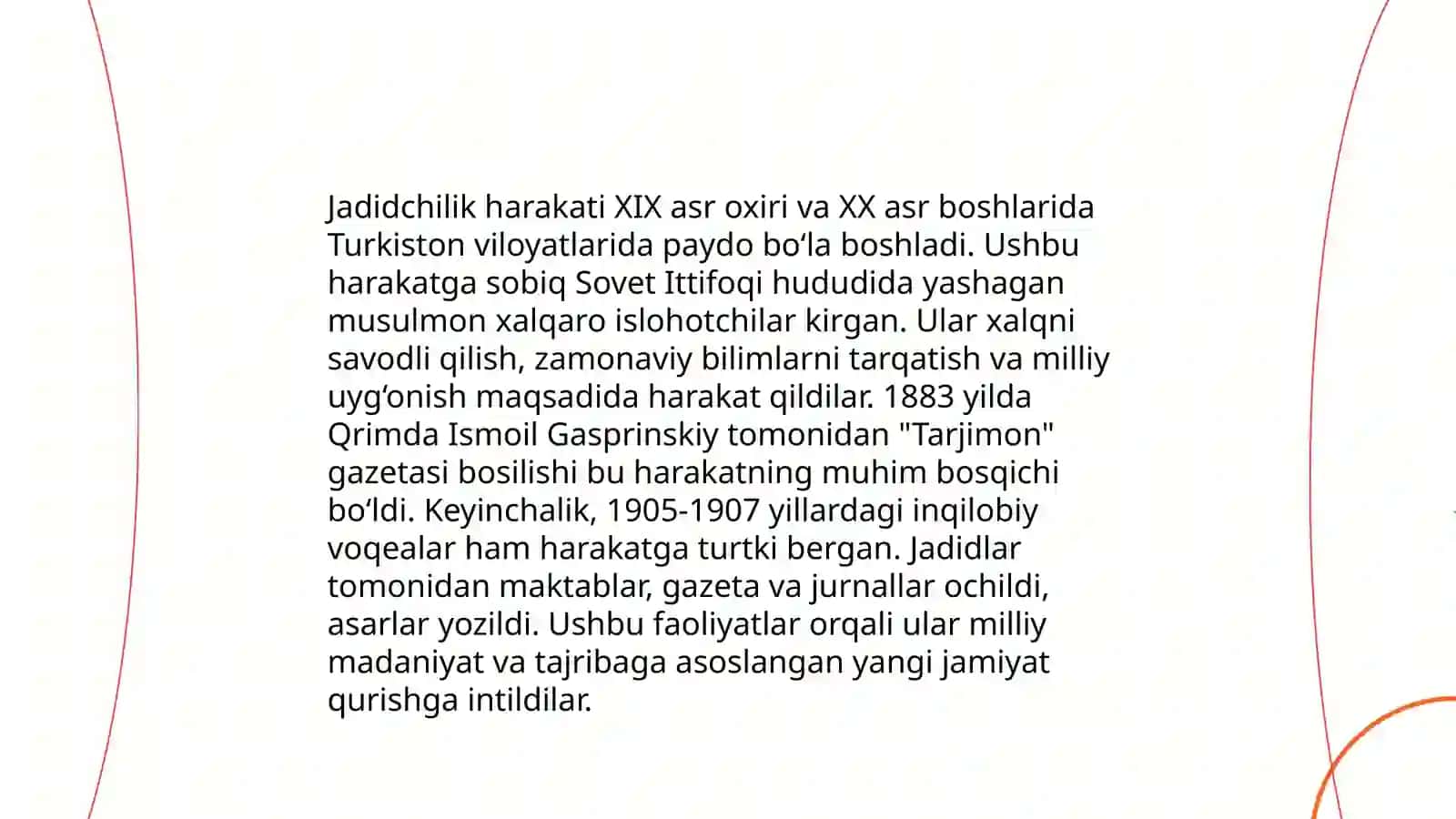 Jadid ma'rifatparvarlarining oʻlka ijtimoiy-ma'naviy hayotida tutgan oʻrni 3
