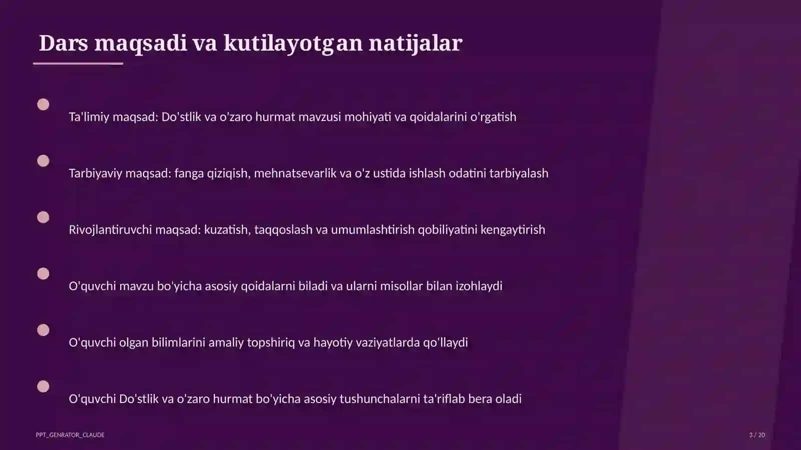 Do'stlik va o'zaro hurmat 3