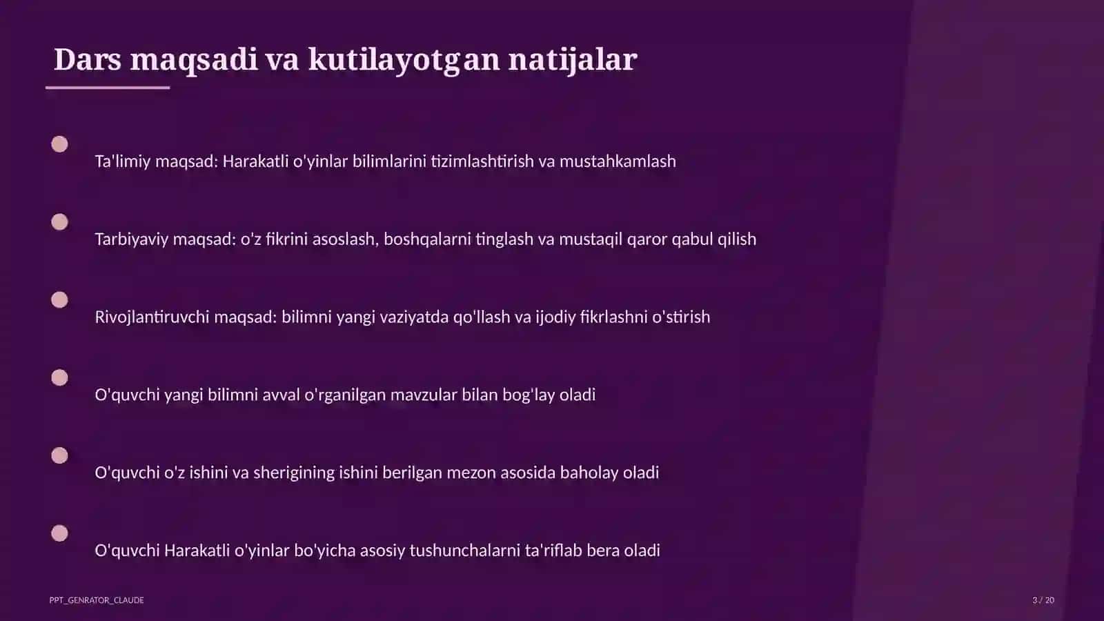 Harakatli o'yinlar (1-sinf) 3