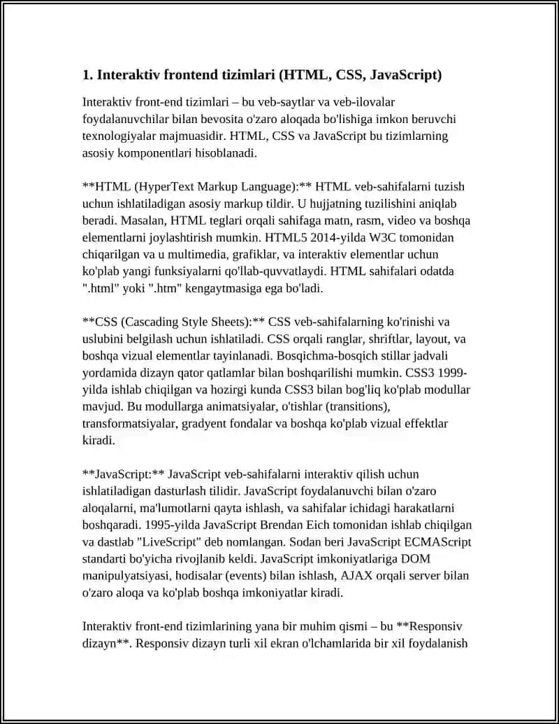 Interaktiv frontend tizimlari (HTML, CSS, JavaScript) 3