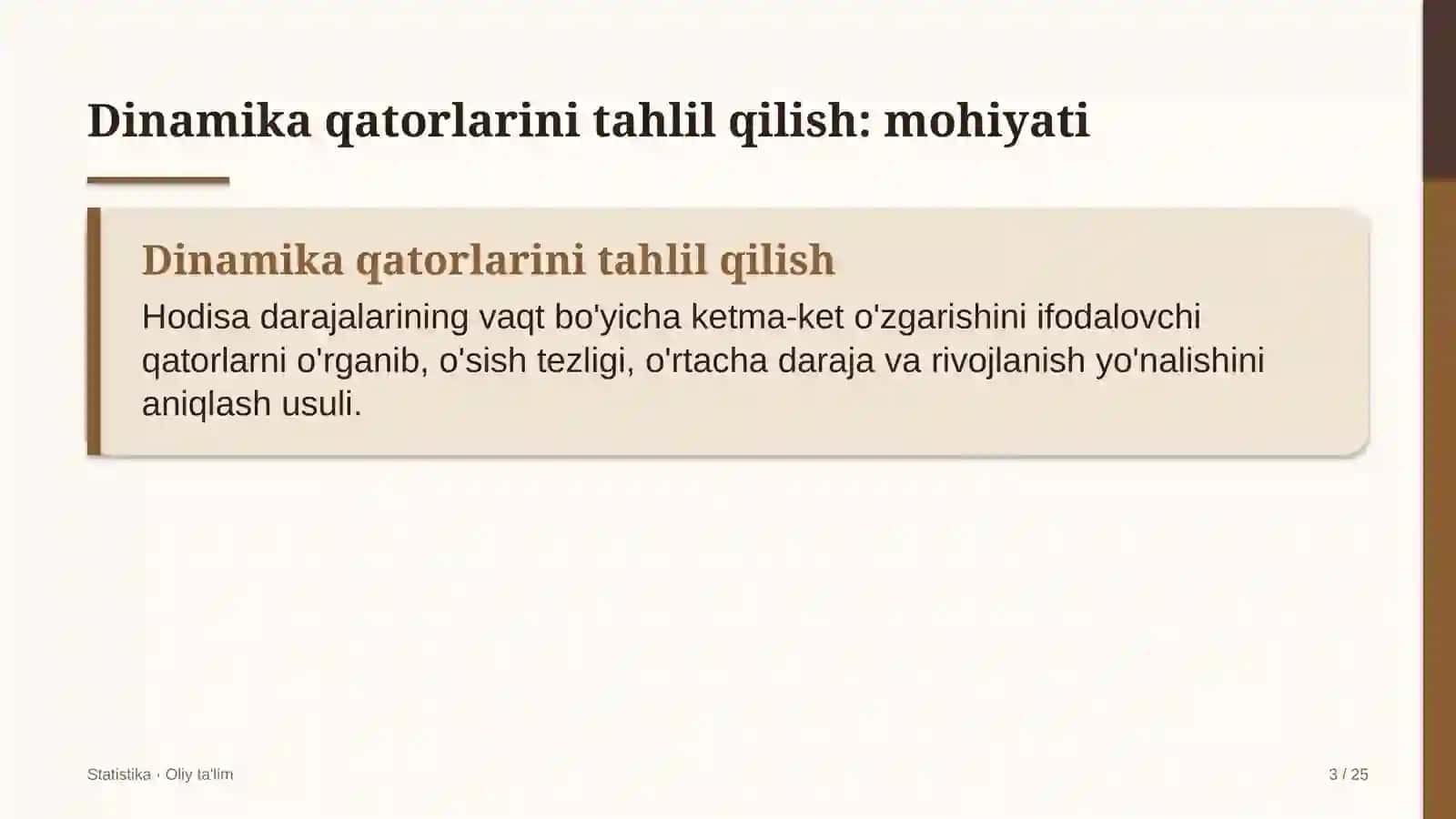 Avtosalonlarda dinamika qatorlarini tahlil qilish 3