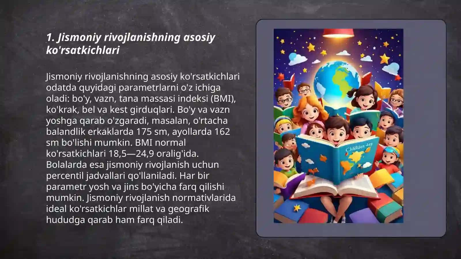 Jismoniy rivojlanishning asosiy ko'rsatkichlari 3
