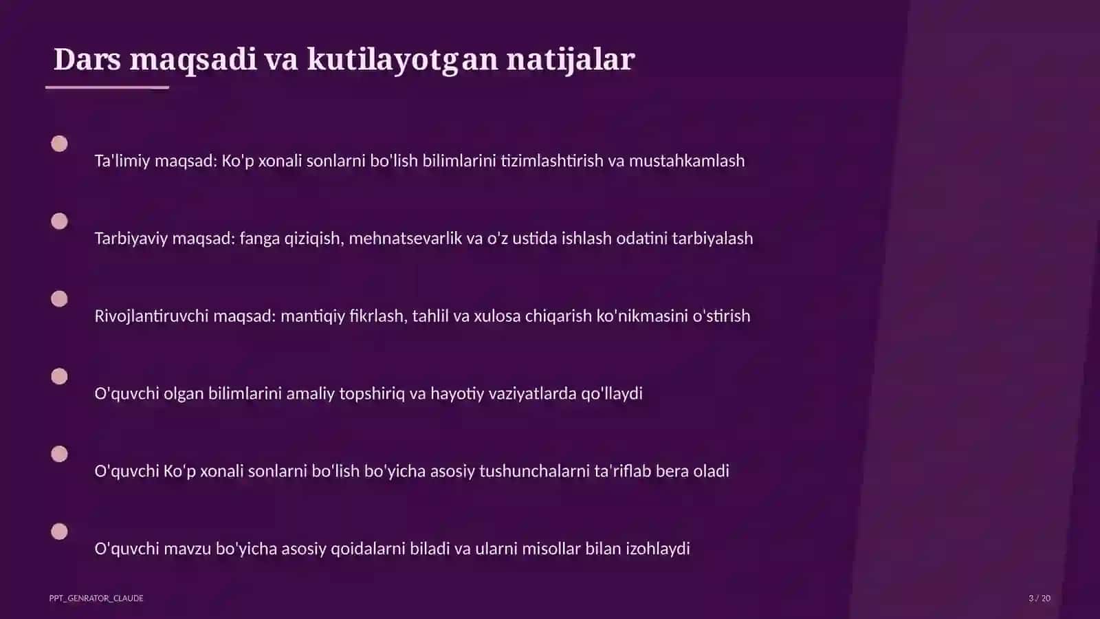 Ko'p xonali sonlarni bo'lish (4-sinf) 3