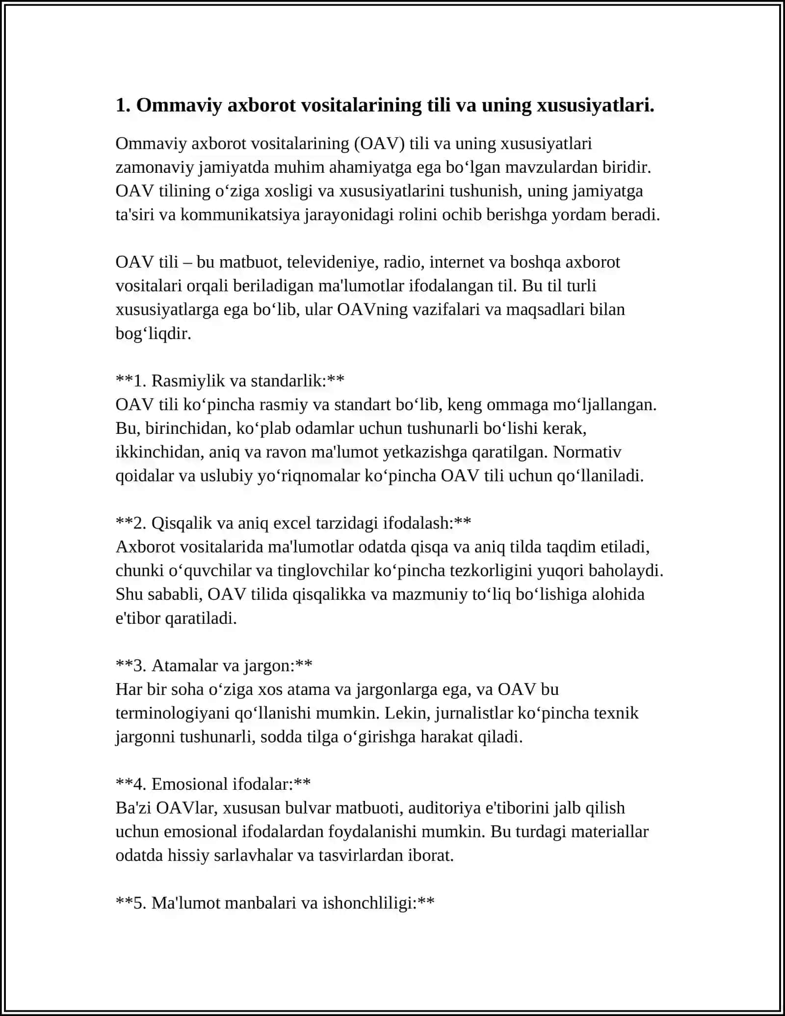 PUBLITSISTIK USLUB. OMMAVIY AXBOROT VOSITALARI TILI 3