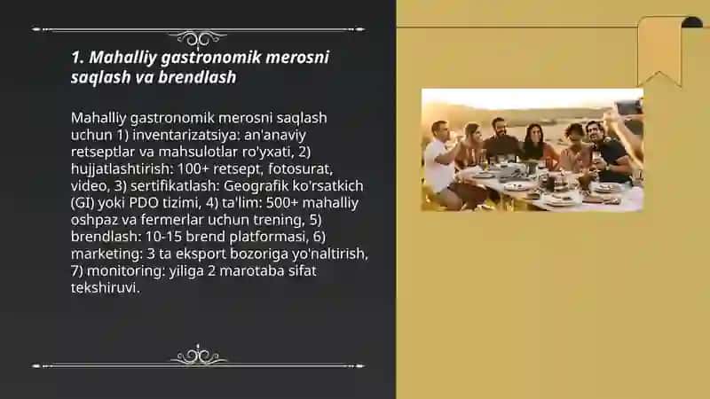 Gastronomik turizmni rivojlantirishda xalqaro va mahalliy tajriba taqdimot 3