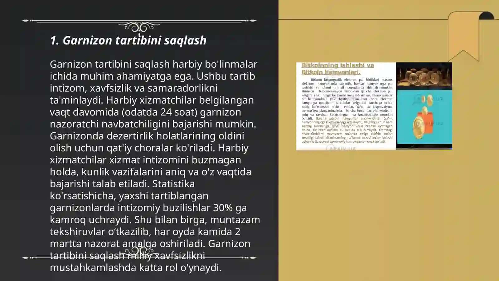 GARNIZON VA QOLAVUL XIZMZTINI O'TASH VA TASHKIL ETISH 3