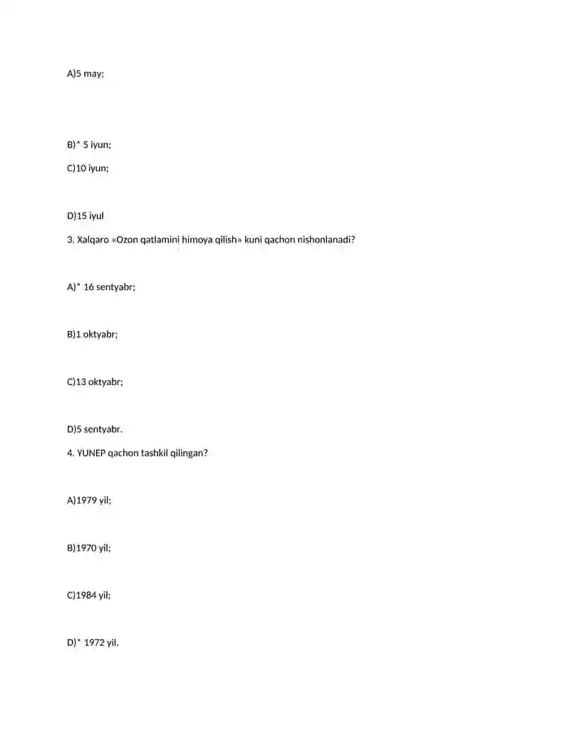 EKOLOGIYA TEST 3
