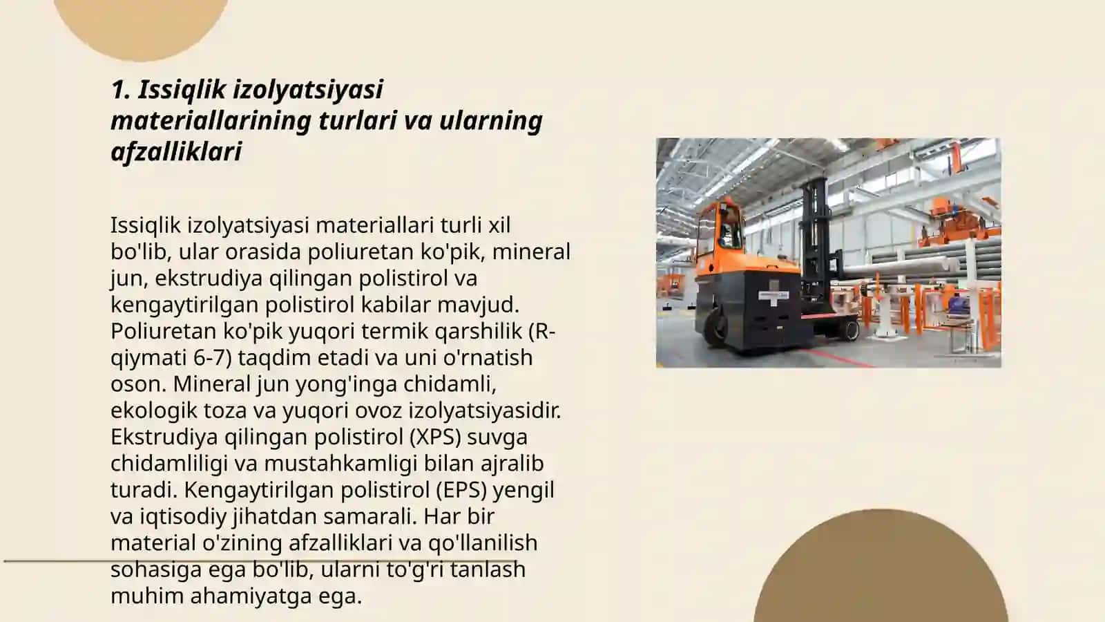 Oʻzbekistonda ishlab chiqarilayotgan issiqlik izolyasiyasi va akustik materiallarni oʻrganish 3