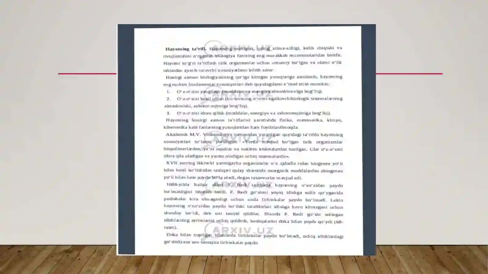 Esanovadinoraning umumiy biologiya fanini uchun tayyorlagan taqdimoti 3