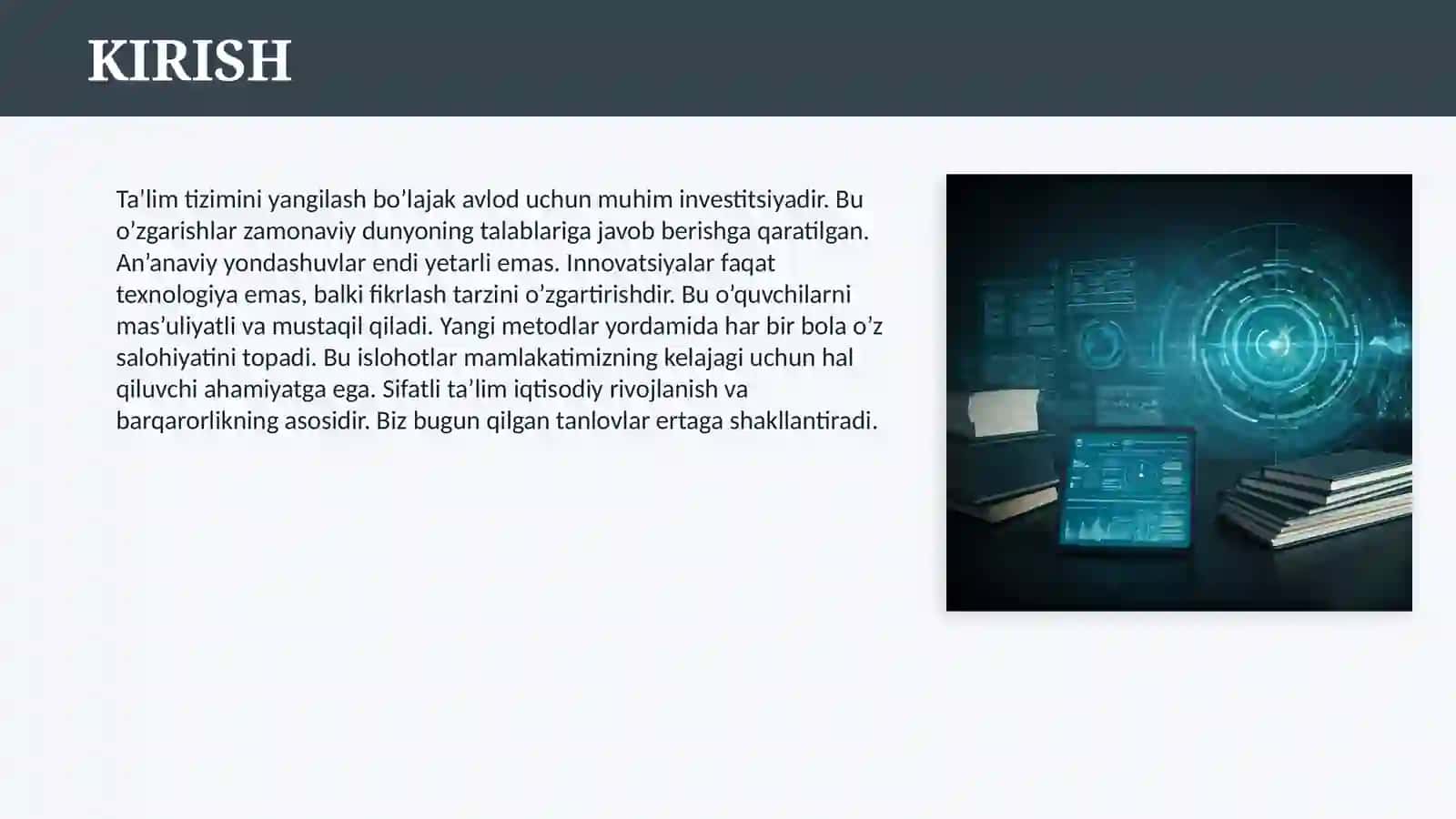 O`ZBEKISTONDA TA`LIM TIZIMIDA ISLOXOTLAR VA INNOVATSIYALAR 3