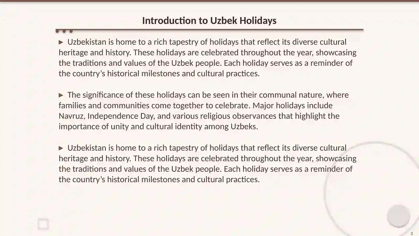 Uzbek Holidays 3