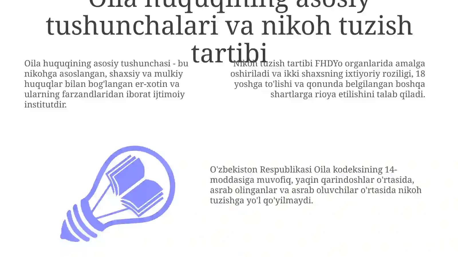 Oilaning huquqiy asoslari va ota-onalik huquqlari 3