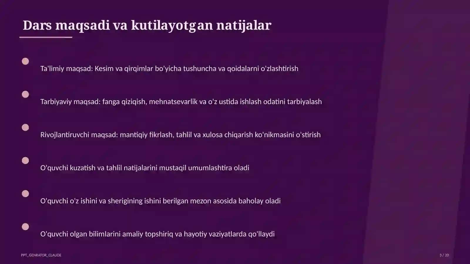 Kesim va qirqimlar (9-sinf) 3