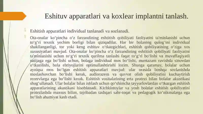 Eshituv apparatlari va koxlear implantlar 3