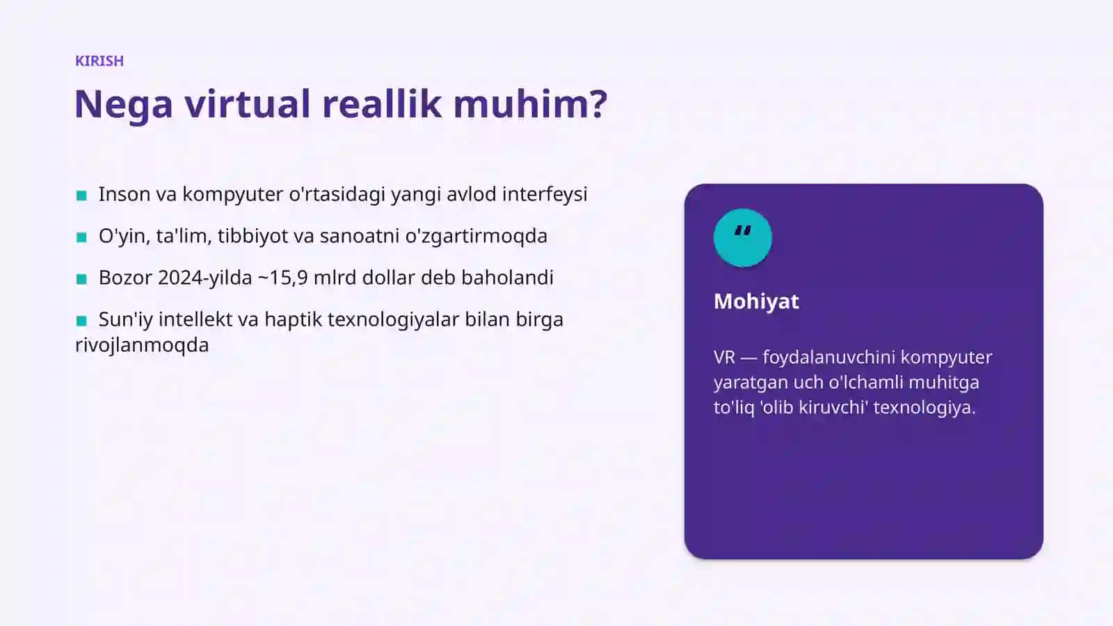 Virtual reallik (VR) 3