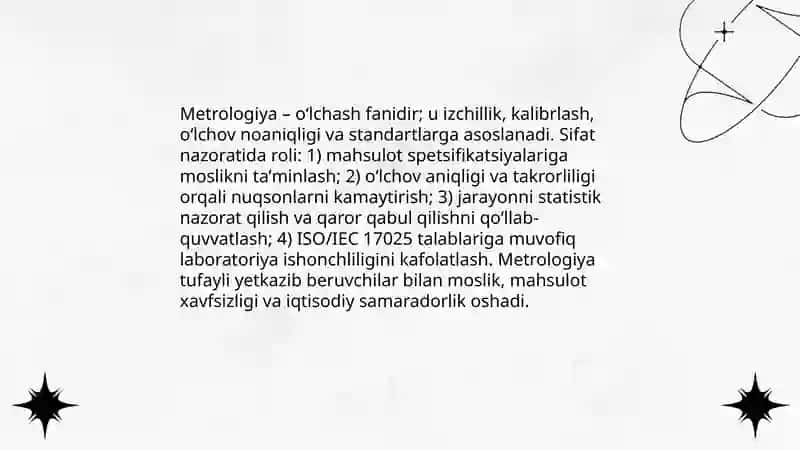 Metrologiya va sifat nazorati 3