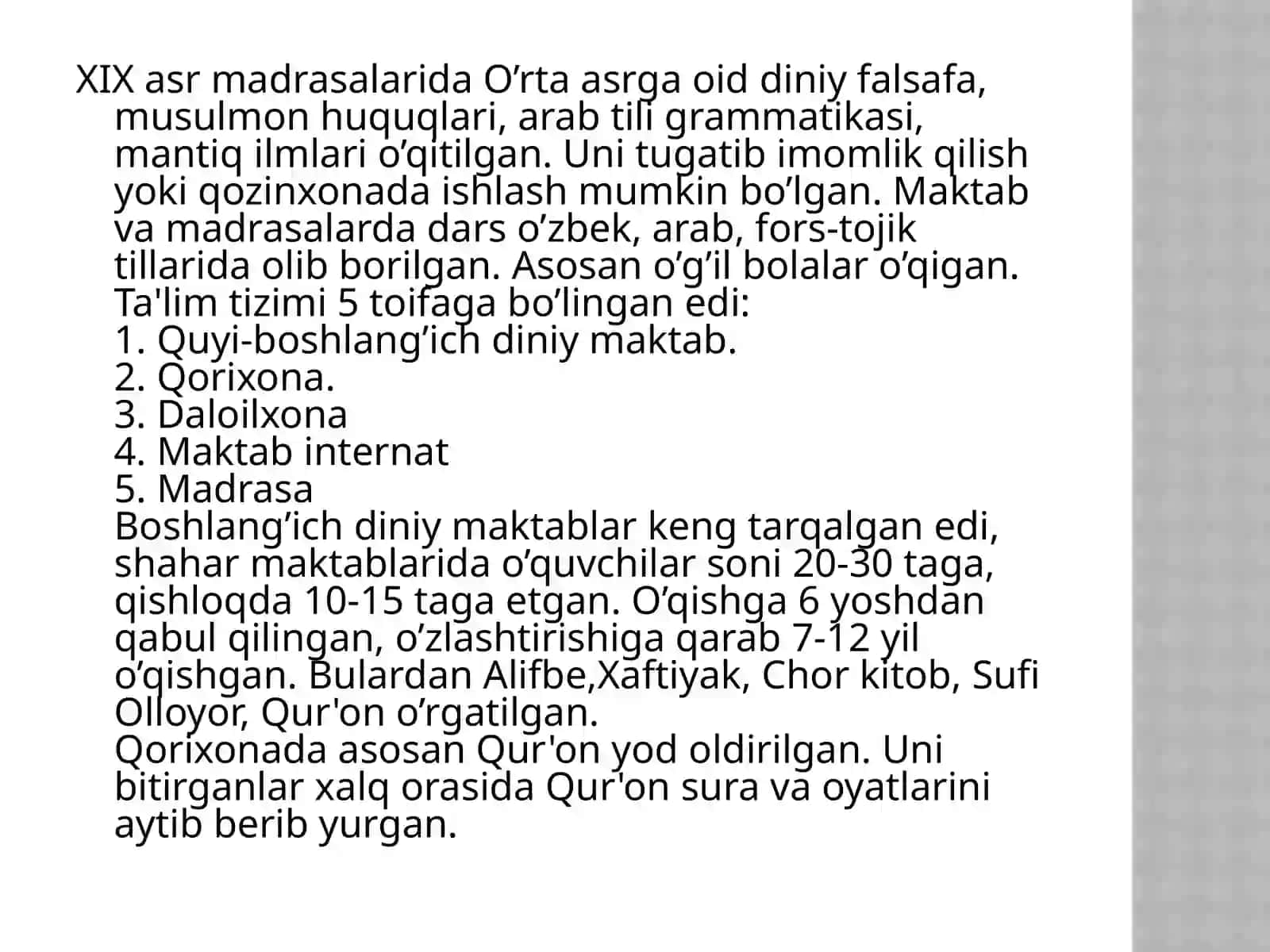 XIX asrning ikkinchi yarmi va XX asrning boshlarida ta’lim va pedagogik fikrlar 3
