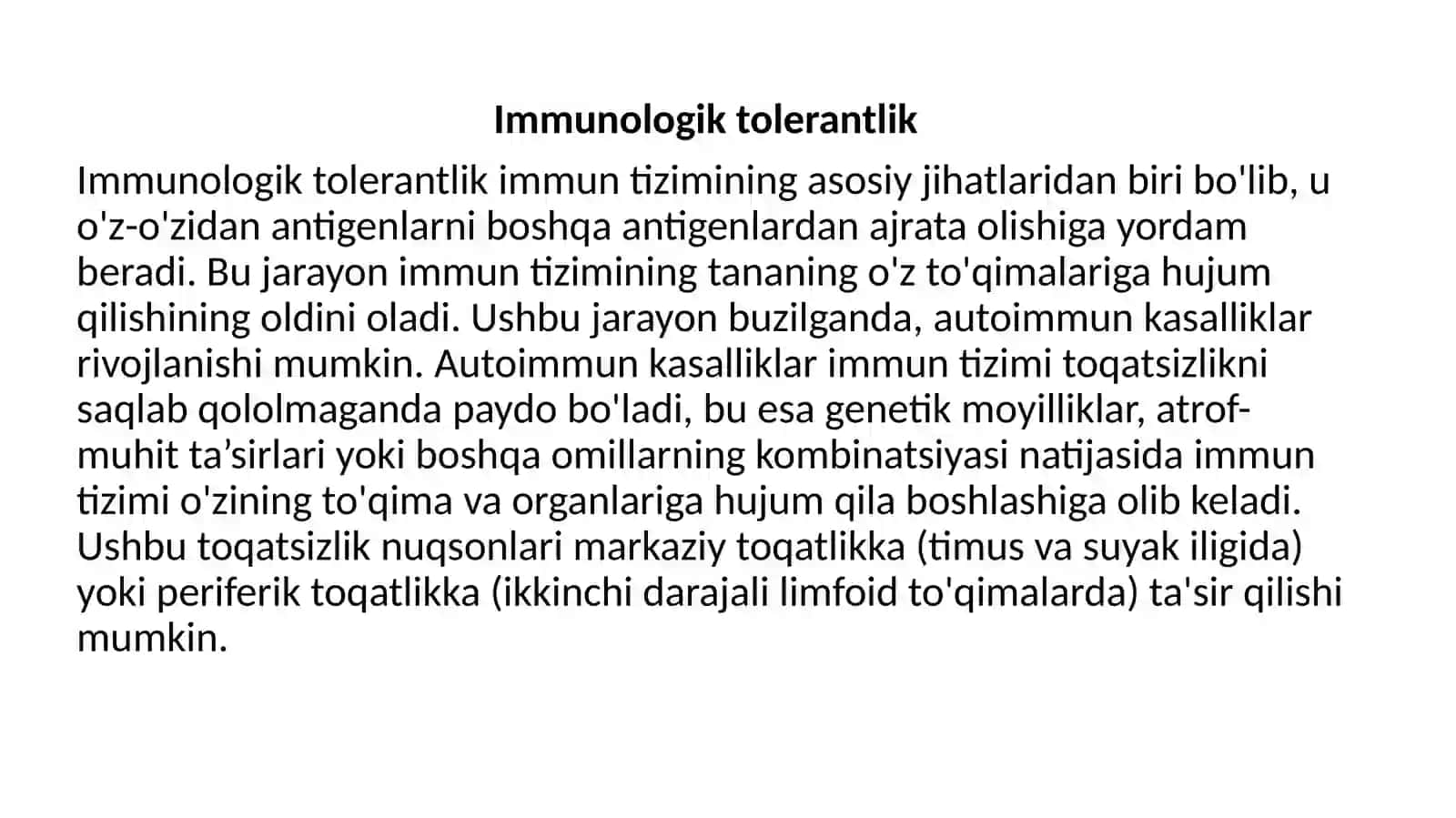 Immunologik tolerantlik 3